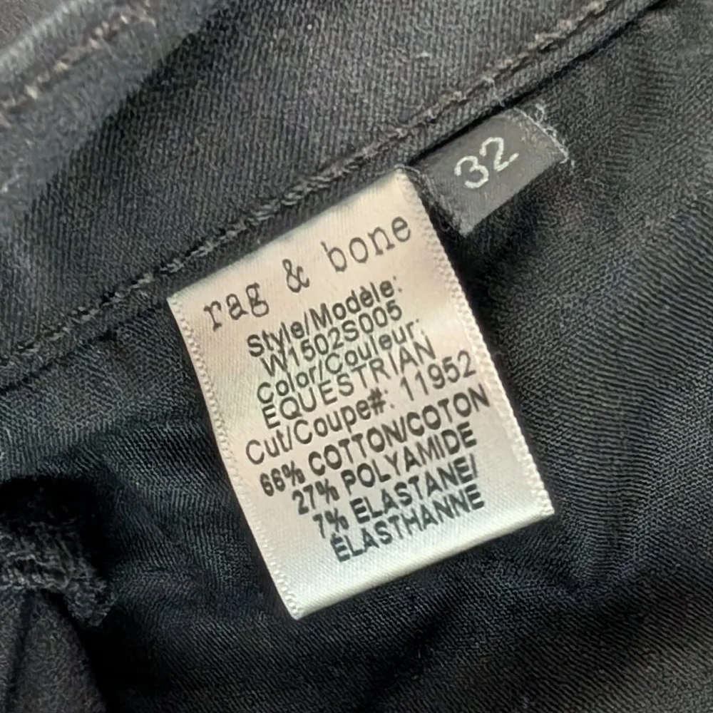 Rag & Bone Equestrian Black Skinny Cut 11952 Jeans Size 32